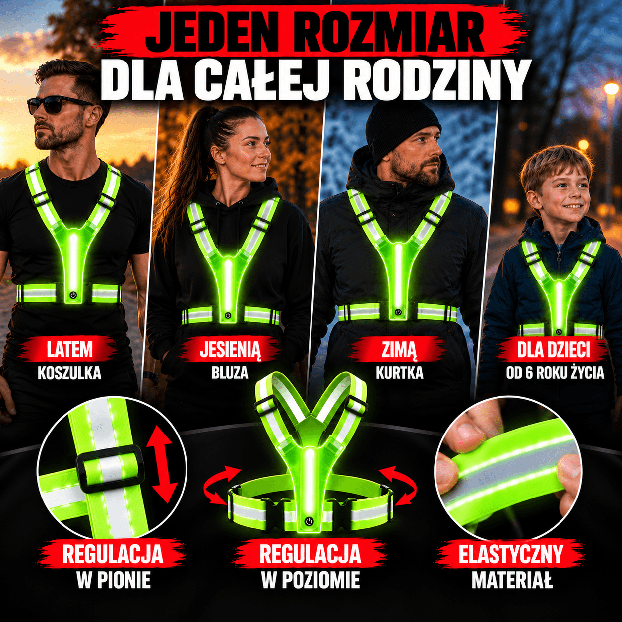 Dopasuj szelki dzięki wygodnej regulacji